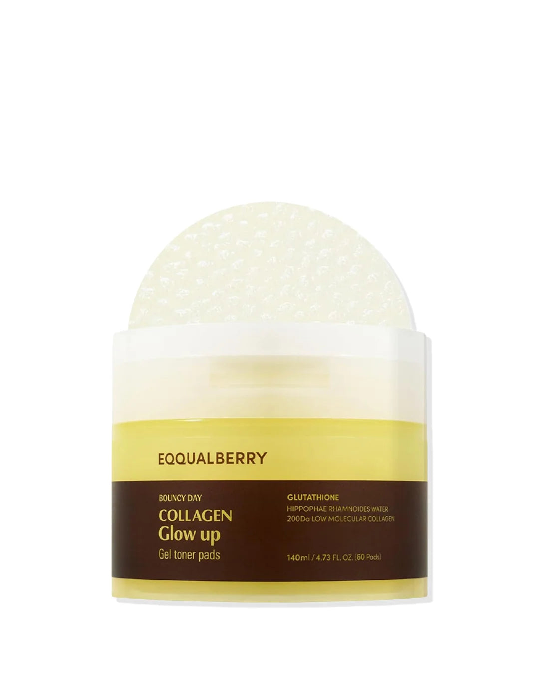 EQQUALBERRY Collagen Glow Up Gel Toner Pads 140ml (60)
