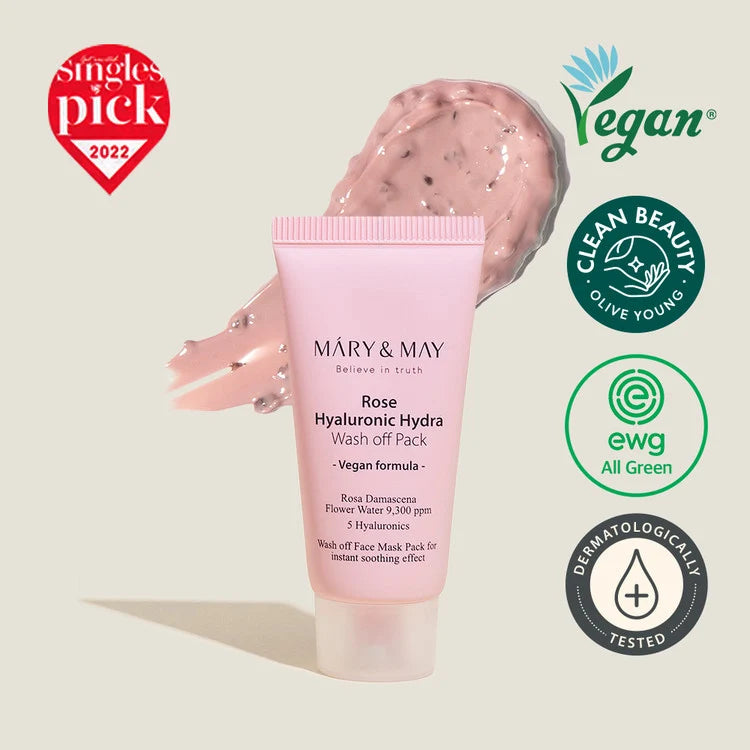 Mary&May Rose Hyaluronic Hydra Wash Off Pack 30g
