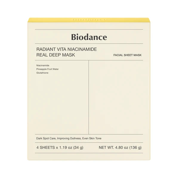 Biodance Radiant Vita Niacinamide Real Deep Mask (4 Masks)