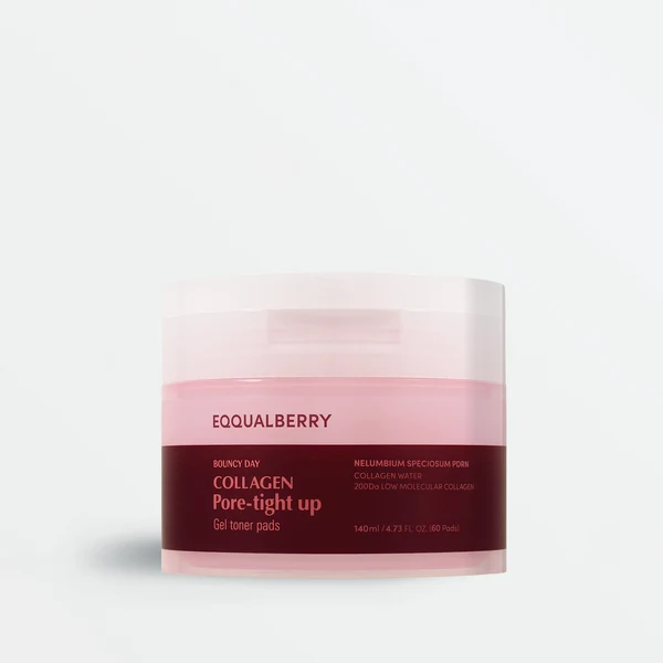 EQQUALBERRY Collagen Pore-Tight Up Gel Toner Pads 140ml (60 pads)