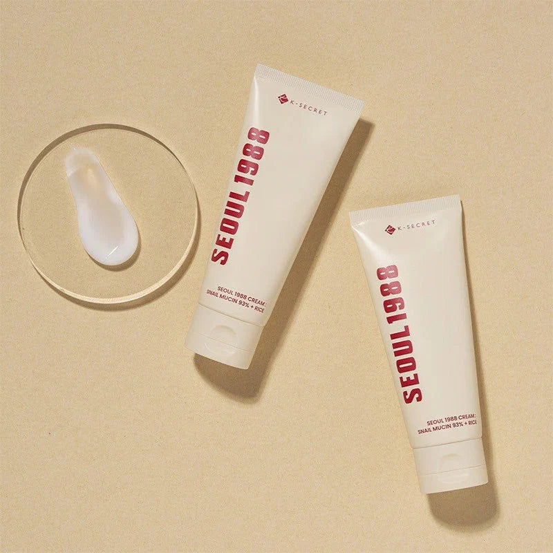 K‑SECRET SEOUL 1988 Cream: Snail Mucin 93% + Rice 100ml
