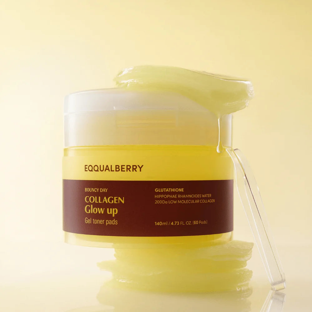 EQQUALBERRY Collagen Glow Up Gel Toner Pads 140ml (60)